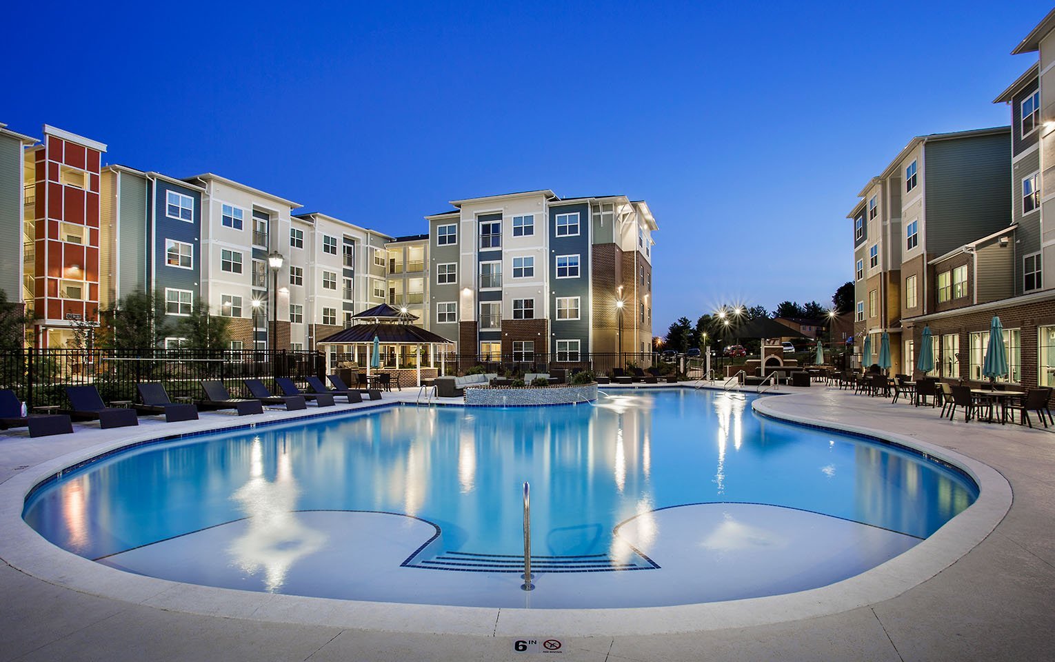 Edge Exterior at night with pool